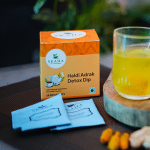 🌿 Skaha Natural – Haldi Adrak Detox Dip (12 Sachets)