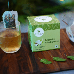 🌿 Skaha Natural – Tulsi with Adrak Detox Dip (12 Sachets)