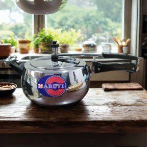 Maruti 5 Litre Contura Pressure Cooker, Stainless Steel Inner Lid Cooker, Handi Cooker, Induction Cooker, Silver